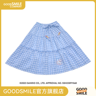 秋甜美半身裙GSM 三丽鸥许愿兔蓝格纹长款 GSC现货