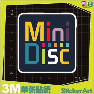 笔记本行李箱贴纸 2228 个性 Mini 潮牌贴纸 3M防水磨砂 Disc 箱贴