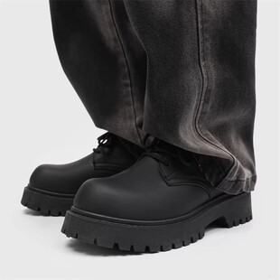 cleanfit磨砂高级感大头米奇鞋 德比鞋 英伦风增高圆头皮鞋 潮鞋 男士