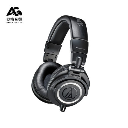 铁三角 ATH-M50x 专业头戴式监听耳机有线声卡耳返配音高保真HIFI