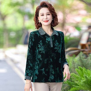 妈妈春装2026新款国风上衣中老年女春季打底衫薄款女款长袖t恤衫