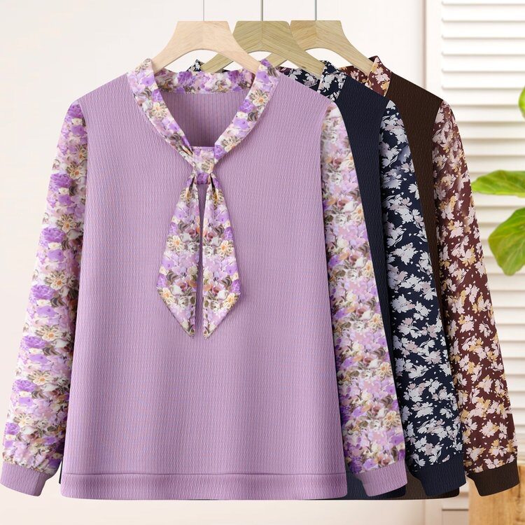 女款外套洋气40多岁上衣服T恤新款打底衫中年女装女高级感秋天女