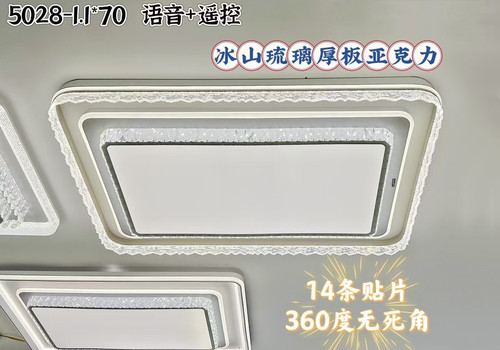 新款客厅吸顶灯简约现代长方形水晶大厅灯语音轻奢高档广东中山灯