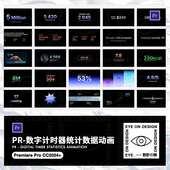 PR模板公司企业数字数据计时器信息图表文本动画用户界面动态演示