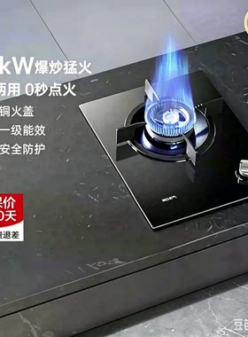 老板名气单眼灶B101A家用燃气灶大火力台嵌两用液化气大火力灶具