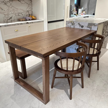 莫比恩实木餐桌北欧简约白蜡木长桌原木日式大板桌家用书吃饭桌子