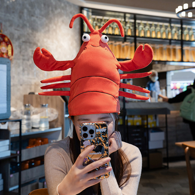 螃蟹帽子龙虾帽会唱歌会动儿童节