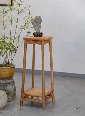 花架室内客厅落地式实木简约榆木