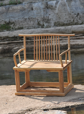 禅椅中式打坐盘腿禅坐的椅子 实木宽大禅修椅单人榆木禅凳