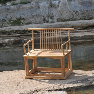 禅椅中式打坐盘腿禅坐的椅子 实木宽大禅修椅单人榆木禅凳