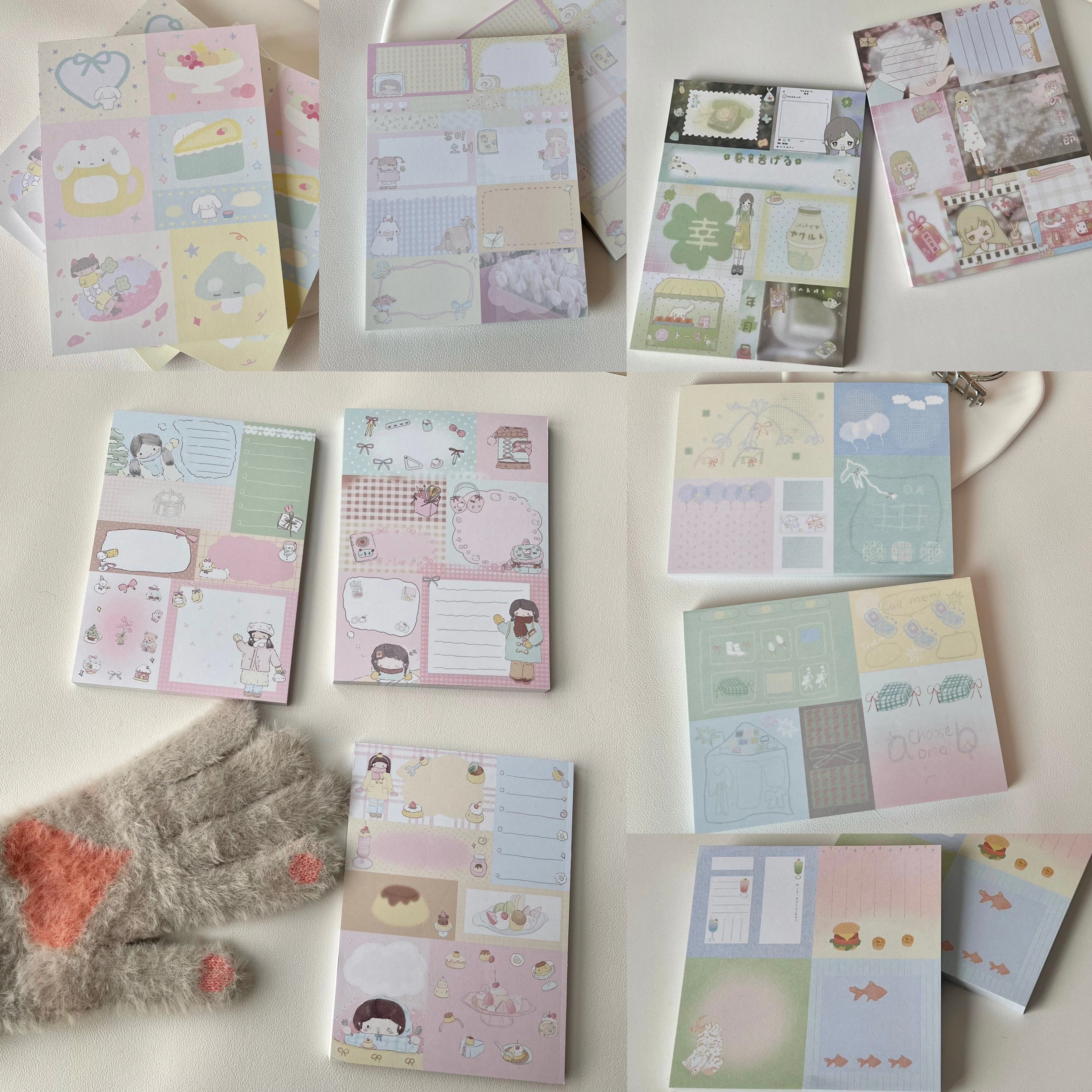 soii手帐分装|豆腐润tofur 10款 A6拼布便签 女孩日常冬日春日