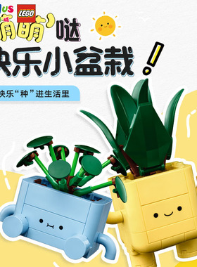 乐高植物花束系列10349快乐盆栽创意摆件拼搭积木玩具生日礼物