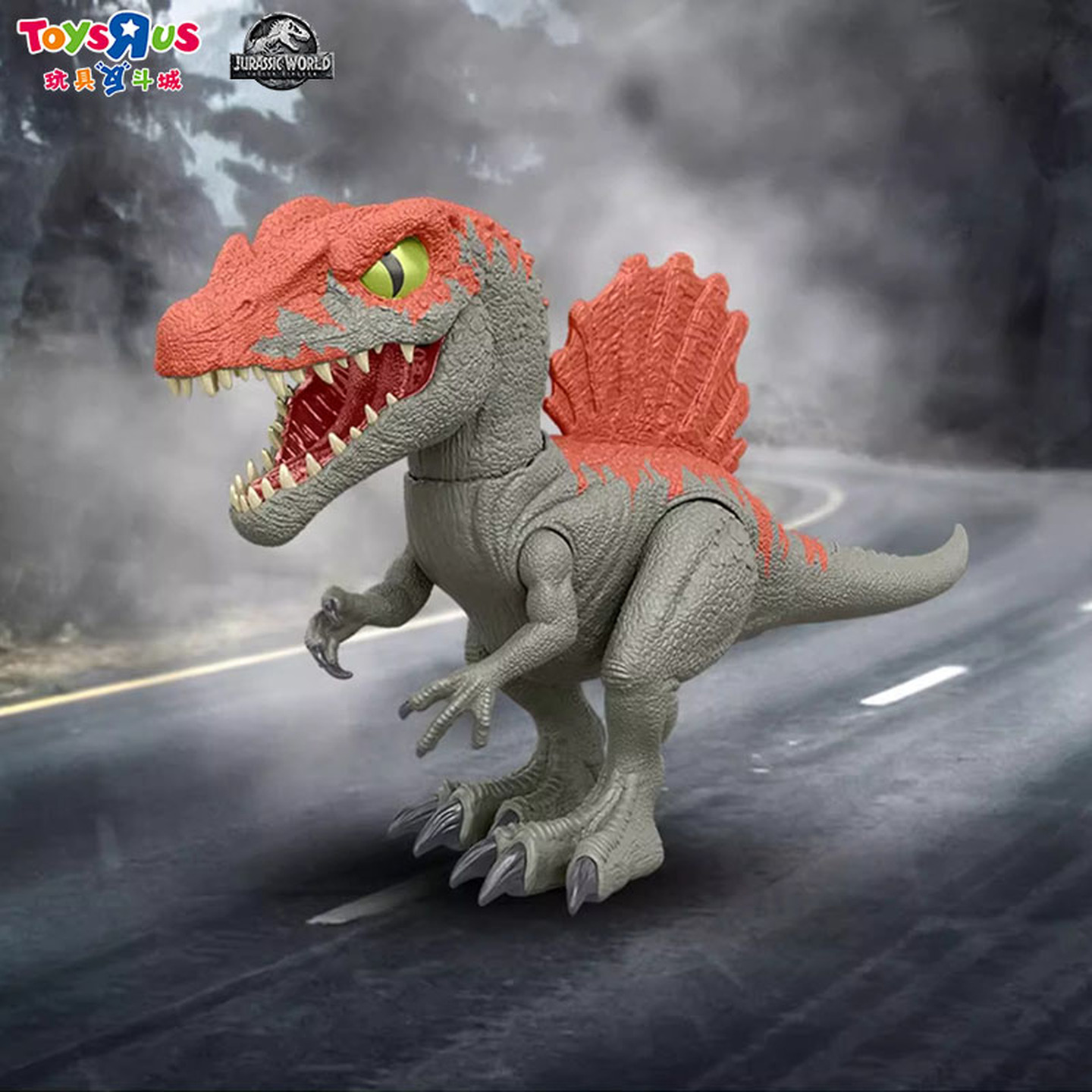 侏罗纪世界棘龙逃脱故事演绎套装电影款收藏模型恐龙玩具