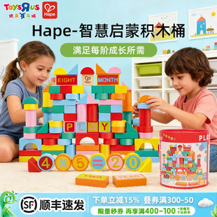 Hape110粒积木拼搭拼装 婴儿早教益智玩具可来赛数字花园积木 1岁