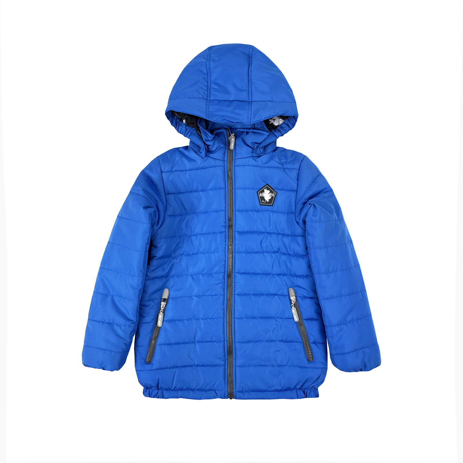 moonmin儿童春秋户外棉衣防风防水冲锋衣棉服保暖外套棉夹克蓝色