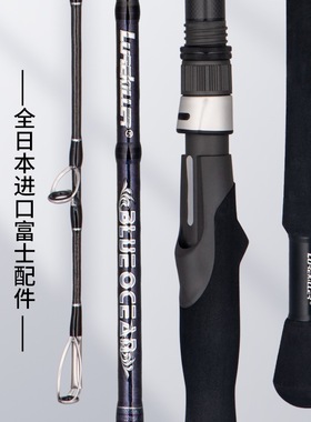 Lurekiller电动铁板竿1.90米旋转导环400克饵重PE4-8枪柄铁板船竿