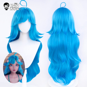 配饰 秀琴家 朵莉亚cos假发 小美人鱼 荣耀加蓬反翘蓝色假毛 王者