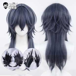 秀琴家 明日方舟 女妖之主 logos逻各斯cos假发 耳饰配饰混丝假毛