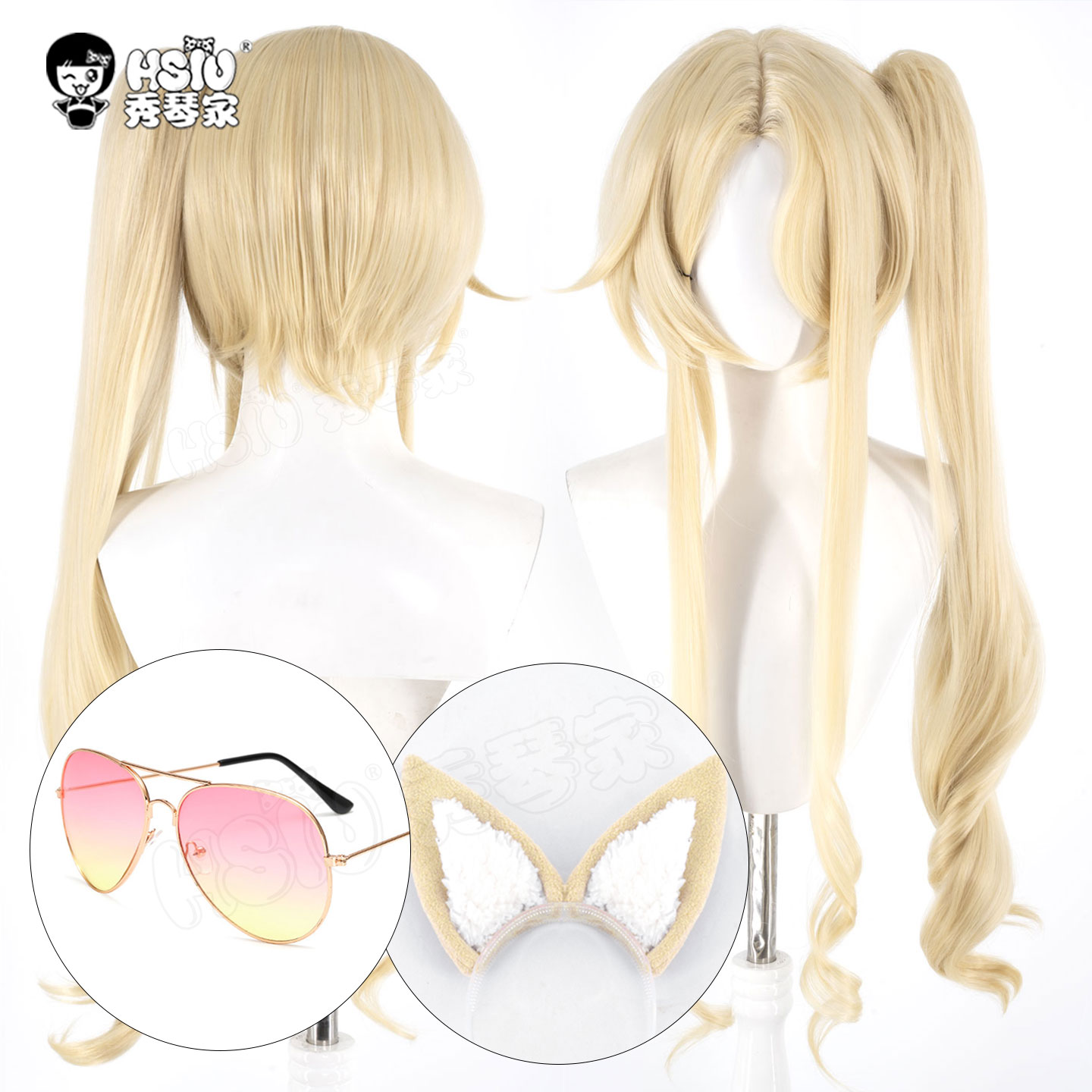 秀琴家 碧蓝档案 圣娅cos假发 泳装 4.5周年限定 混蓬特调假发