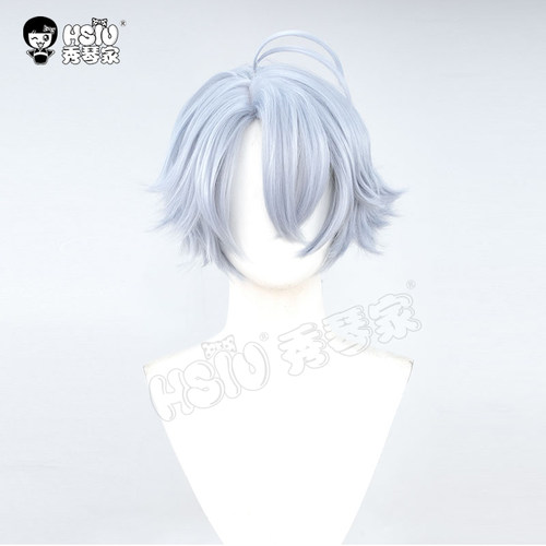 秀琴家 白厄cos假发 崩坏星穹铁道 仿真头皮 混丝加蓬淡银灰紫色