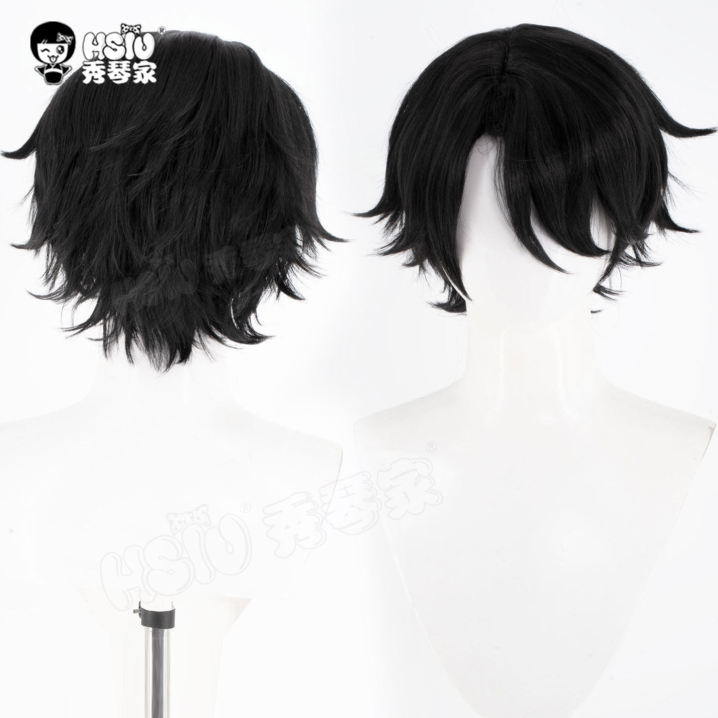 秀琴家 陈伶cos假发 我不是戏神 陈伶cosplay黑色造型假毛 混蓬