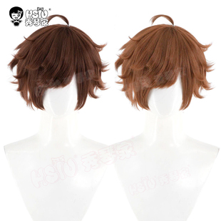 秀琴家 王者 李白cos假发 蓬蓬丝 棕色短发反翘 造型假毛