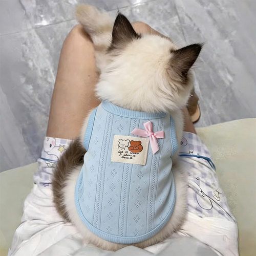 夏季猫咪狗两脚衣无袖软面居家服