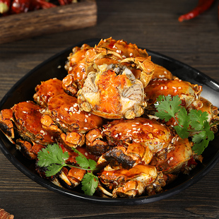 公全母蟹海鲜熟食 熟食 香辣蟹 小闸蟹350克小螃蟹大罐装