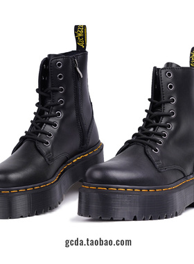 【折扣 断码不补】真皮8孔1460马丁靴女Jadon厚底增高侧拉链短靴