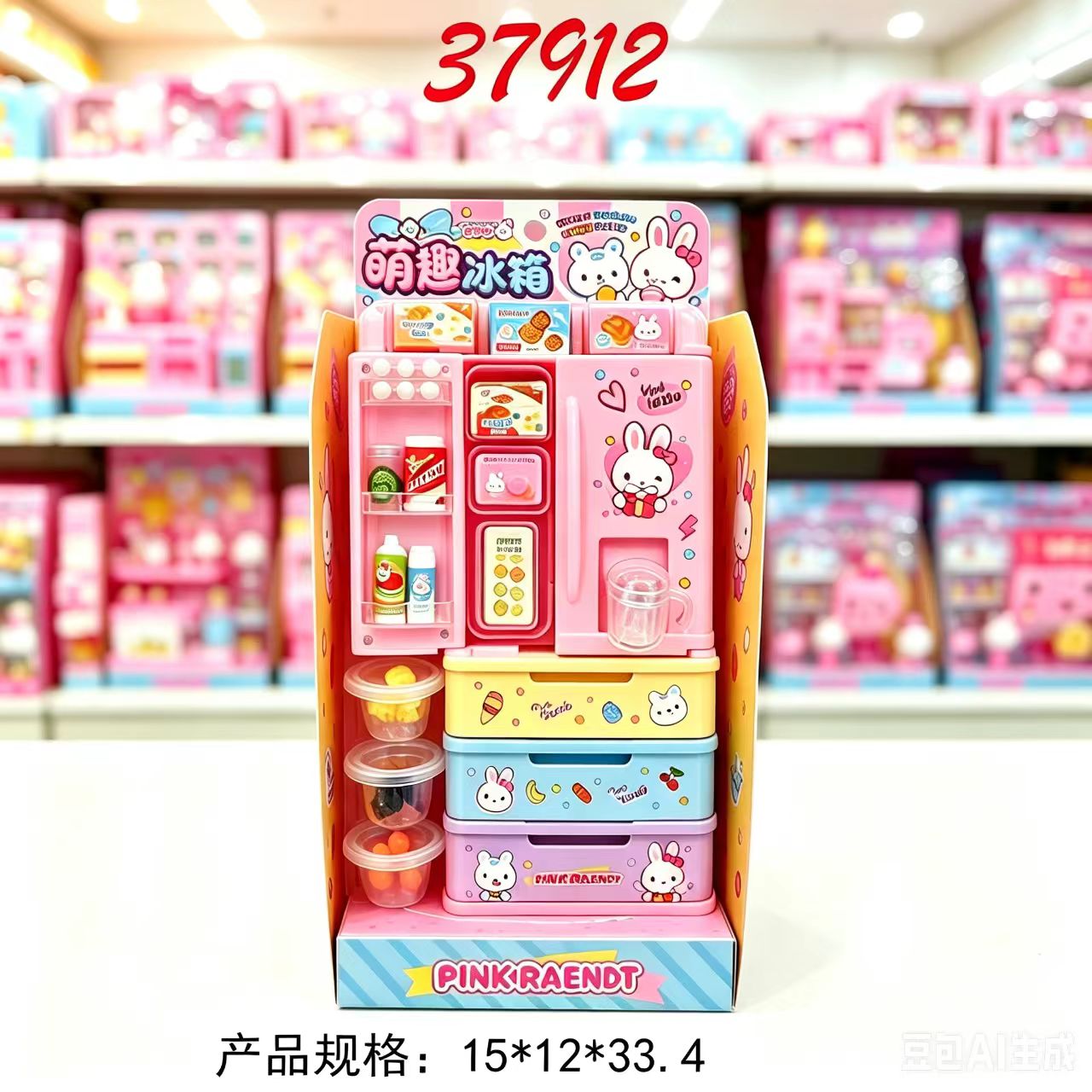 冰箱冰激凌贩卖店小兔子收银机女