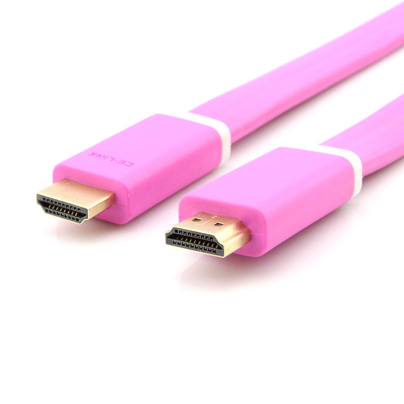 CE-LINK 五彩扁平线 hdmi线高清线 1.4版 3D 电视接电脑连接线