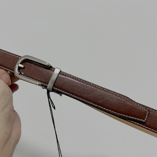 日本线 自动扣牛皮商务正装皮带 夹牙扣可剪短 宽度2.3CM 黑/棕色