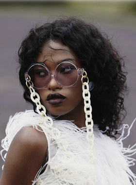 LFL1260 BORA LF意产定制板材太阳镜 女式超大不规则圆框修脸墨镜