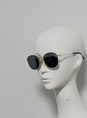 SL273K 金属方圆款太阳镜 超轻23克 超大框修脸墨镜 金框灰色镜片