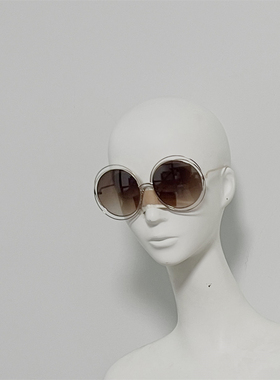 CE114SG 女式超超大圆框太阳镜 18K真金电镀墨镜 镂空设计 INS