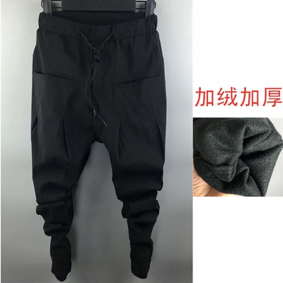 大码哈伦裤黑色男高弹休闲潮长裤