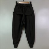 黑色透气宽松束口小脚休闲长裤 春夏大码 显瘦百搭萝卜裤 男士 哈伦裤