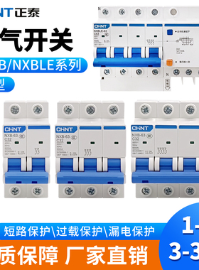 小型断路器C型NXB-63/32家用空开1P-34P短路/过载/漏电保护3A-63A