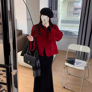 新中式国风套装裙今年流行气质穿搭新年战袍圣诞穿搭鱼尾裙两件套