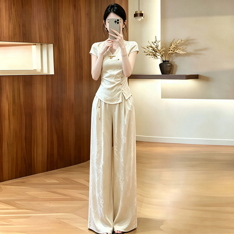新中式休闲套装女夏季小个子女
