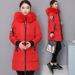 棉衣款大冬装棉服中长款女毛领女款外套韩版反季新款连帽加厚大码