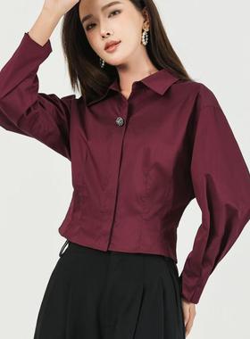 合悦HZX51186春季新款时尚职场干练精致翻领收腰版型舒适百搭衬衫