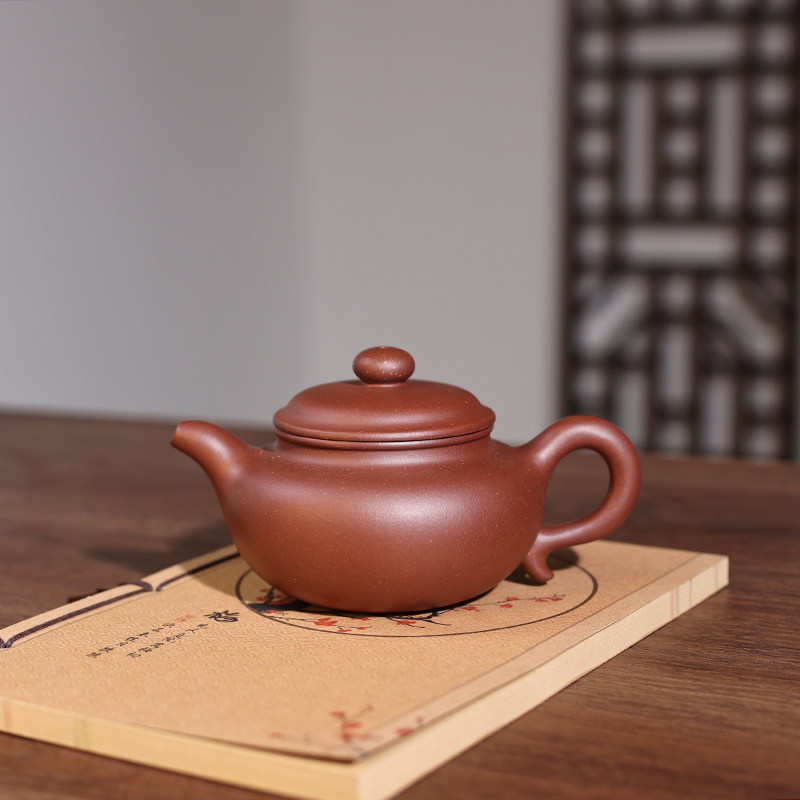 宜兴紫砂壶黄龙山原矿清水泥仿古茶壶壶手工工夫茶具文人器手把壶