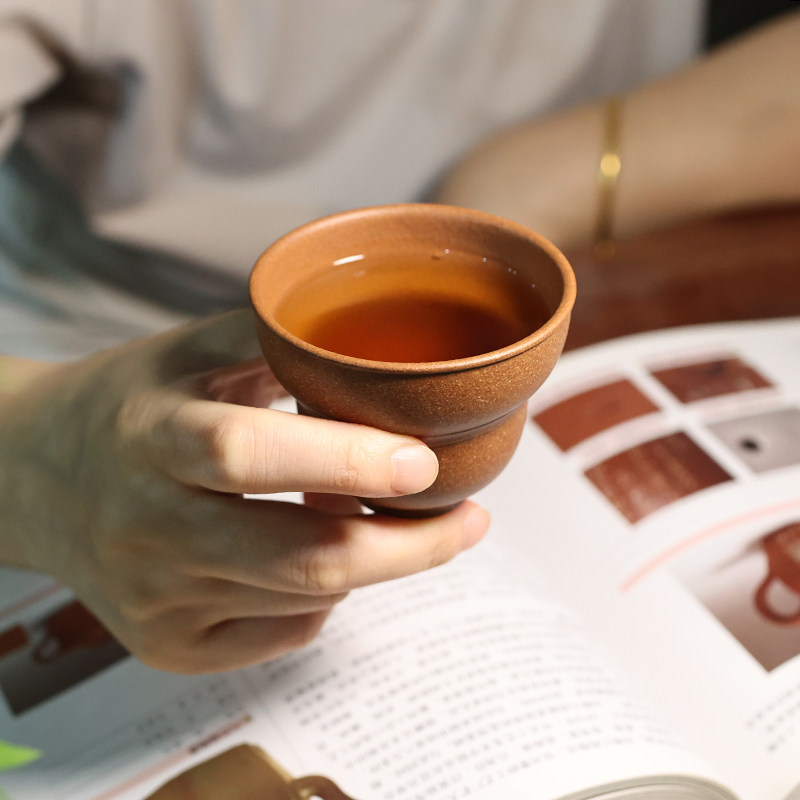 原矿老降坡泥手工主人杯葫芦茶碗