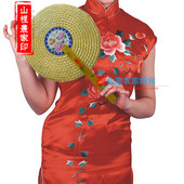 中国风仿宫廷塑藤编织儿童驱蚊摇摇扇手工团扇圆古典怀旧礼 包邮