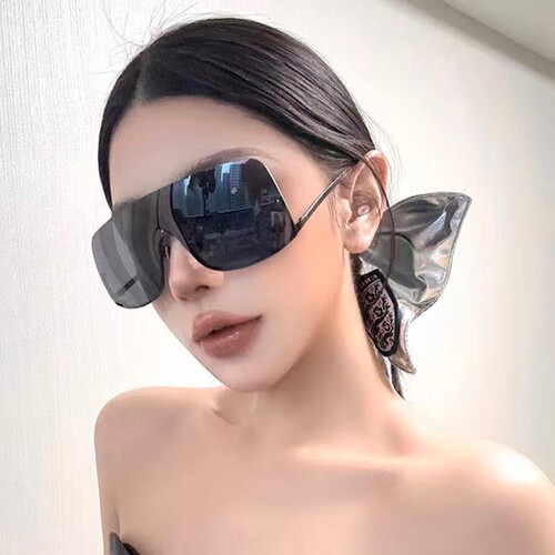 高级个性时尚大框无框连体太阳镜