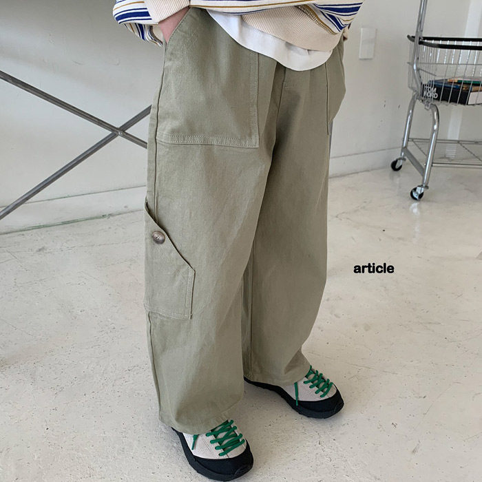 儿童洋气拼接工装裤ARTICLE韩国代购童装26春款男女童休闲长裤317