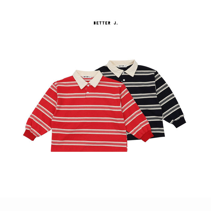 儿童亲子条纹翻领长袖T恤 BETTERJ韩国代购童装26春中大男女童644,童装/婴儿装/亲子装,T恤,淘宝优惠券,粉丝福利购,淘宝优惠卷
