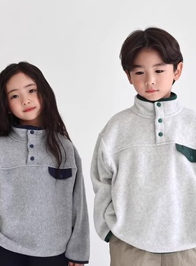 儿童摇粒绒立领卫衣 WITTY韩国代购进口童装25冬款中大男女童824