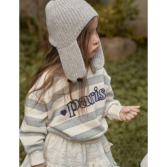 儿童条纹加绒亲子卫衣 Momoann韩国南大门童装25冬款中大女童452